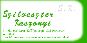 szilveszter kaszonyi business card